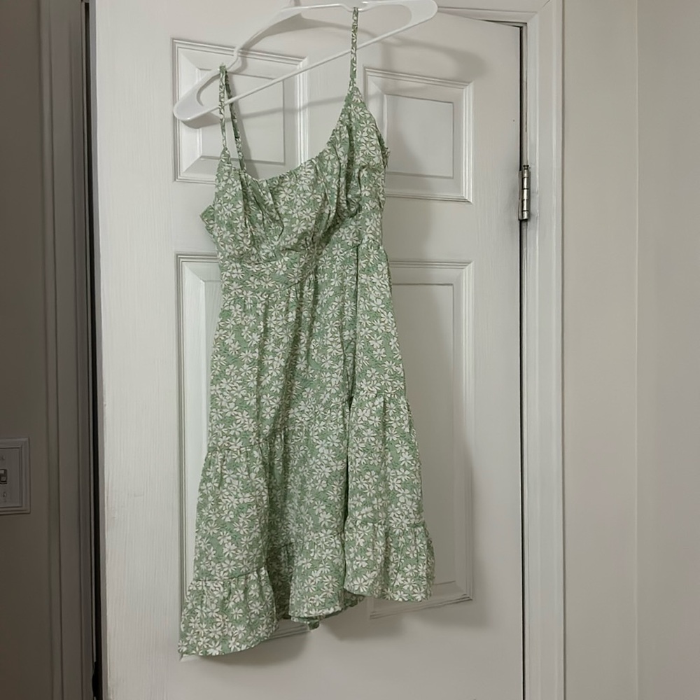 Green floral sundress